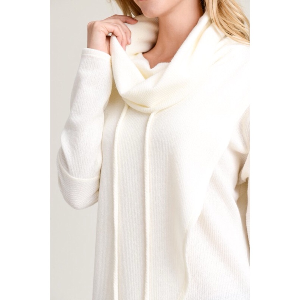 LAST ONE! Ivory Cowl Neck Top - Picture 2 of 4